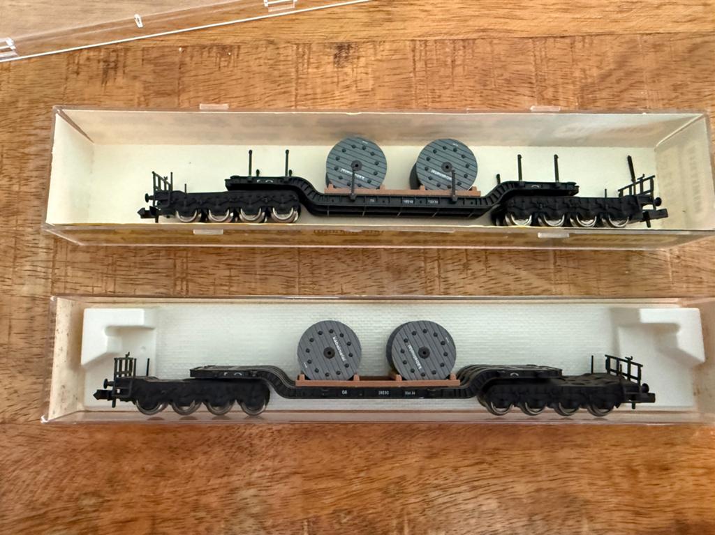 Set Fleischmann N piccolo diepladers met kabelrollen N spoor, Hobby en Vrije tijd, Modeltreinen | N-Spoor, Gebruikt, Gelijkstroom
