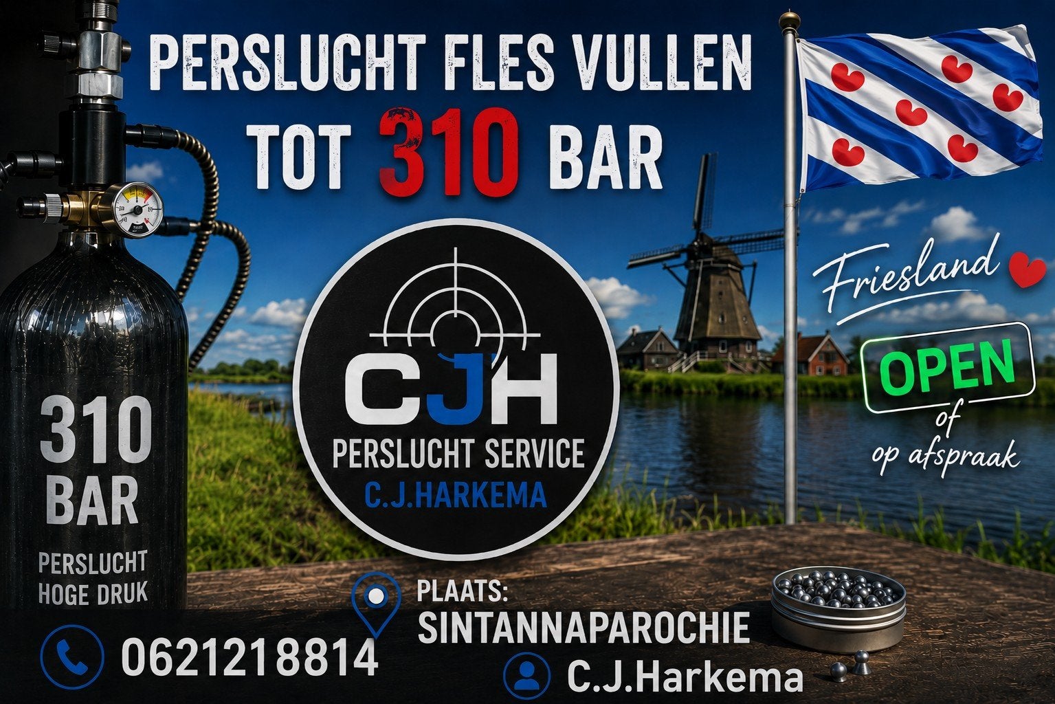 perslucht Fles vullen, Ophalen, Nieuw