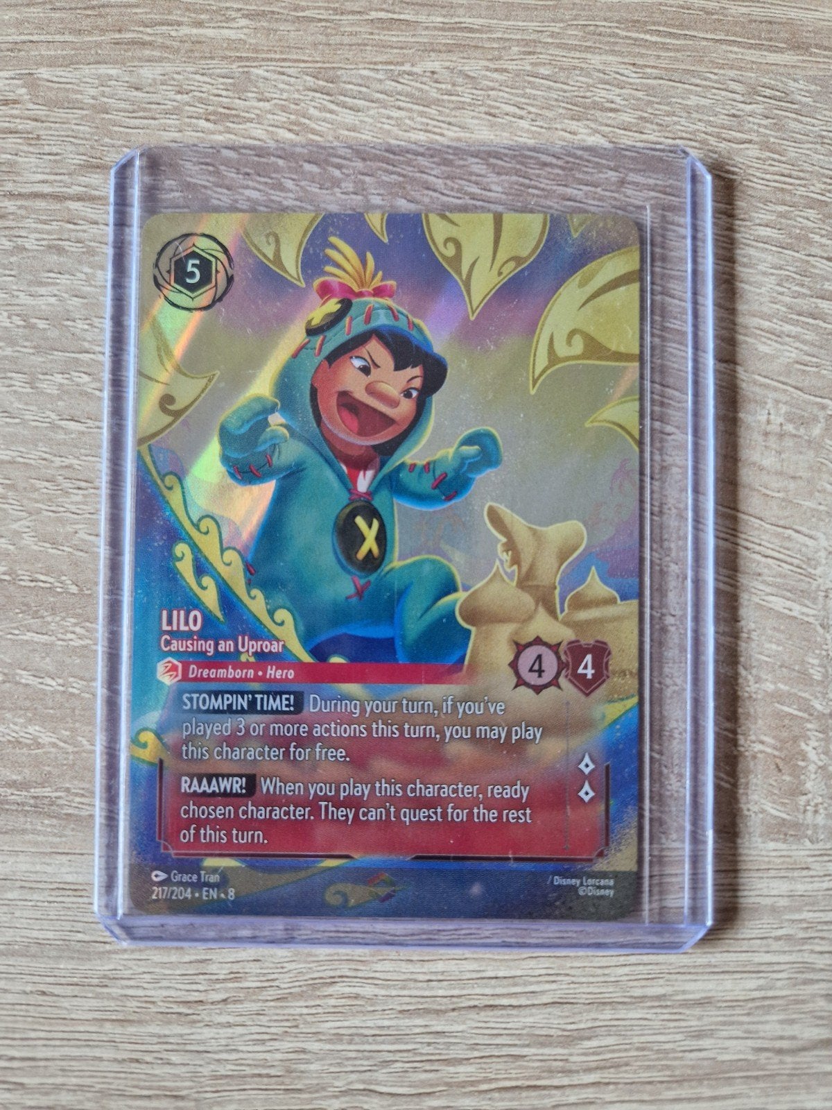 Lilo causing an uproar #217, Ophalen of Verzenden, Zo goed als nieuw, Losse kaart, Foil
