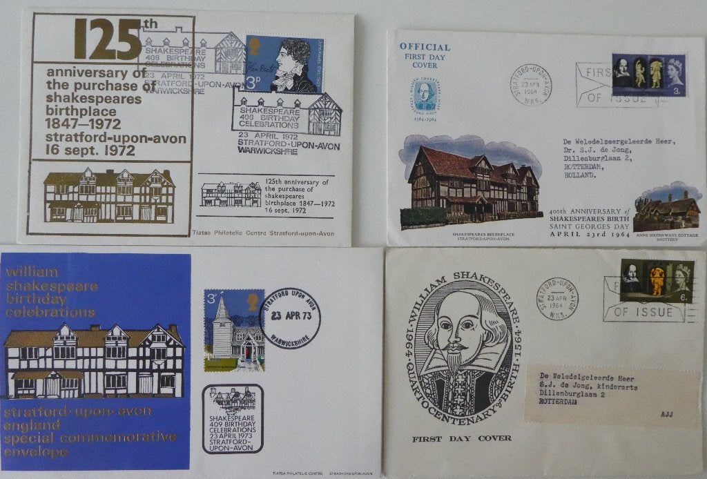FDC SHAKESPEARE 1964-1973, eerstedagenvelop, Ophalen of Verzenden, Europa