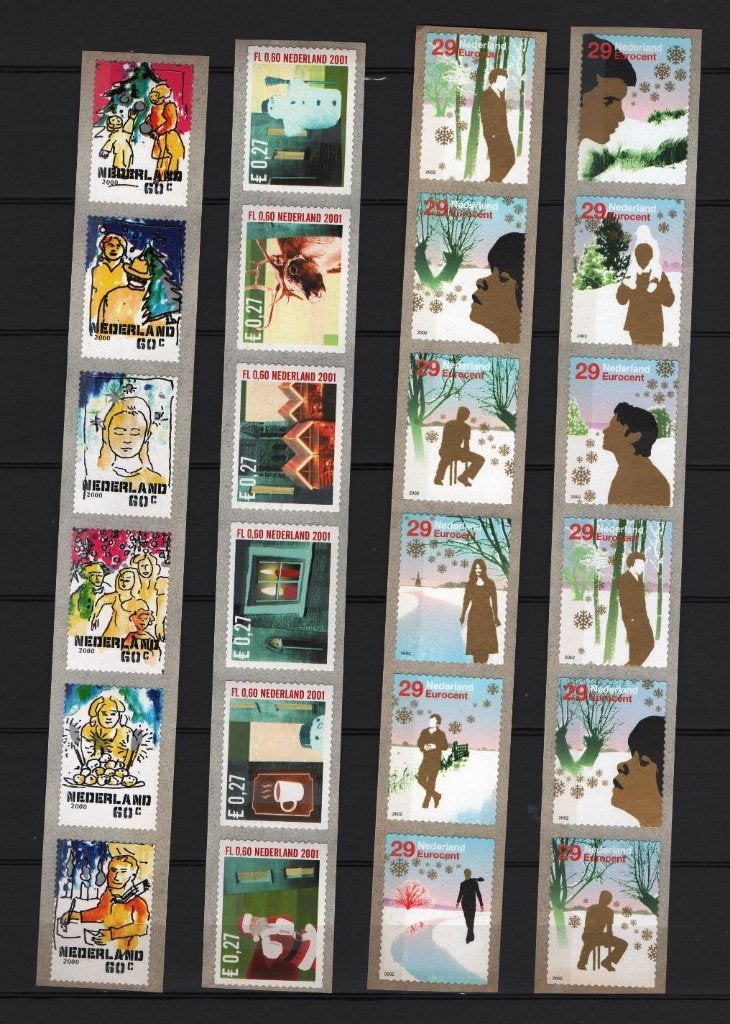 ROLZEGELS KERST 6 strips POSTFRIS, Ophalen of Verzenden, Postfris