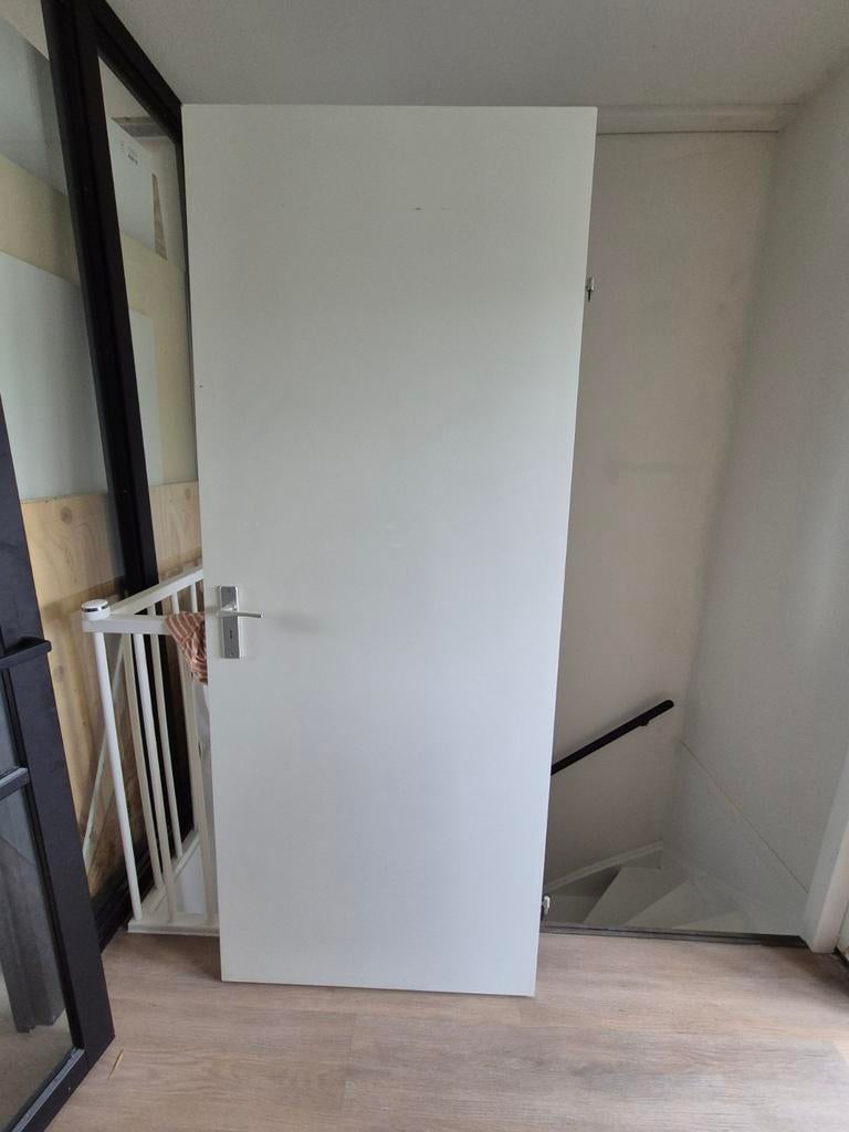 Stalen kozijn met opdekdeur 83x211, Ophalen, Gebruikt, Binnendeur, 200 tot 215 cm