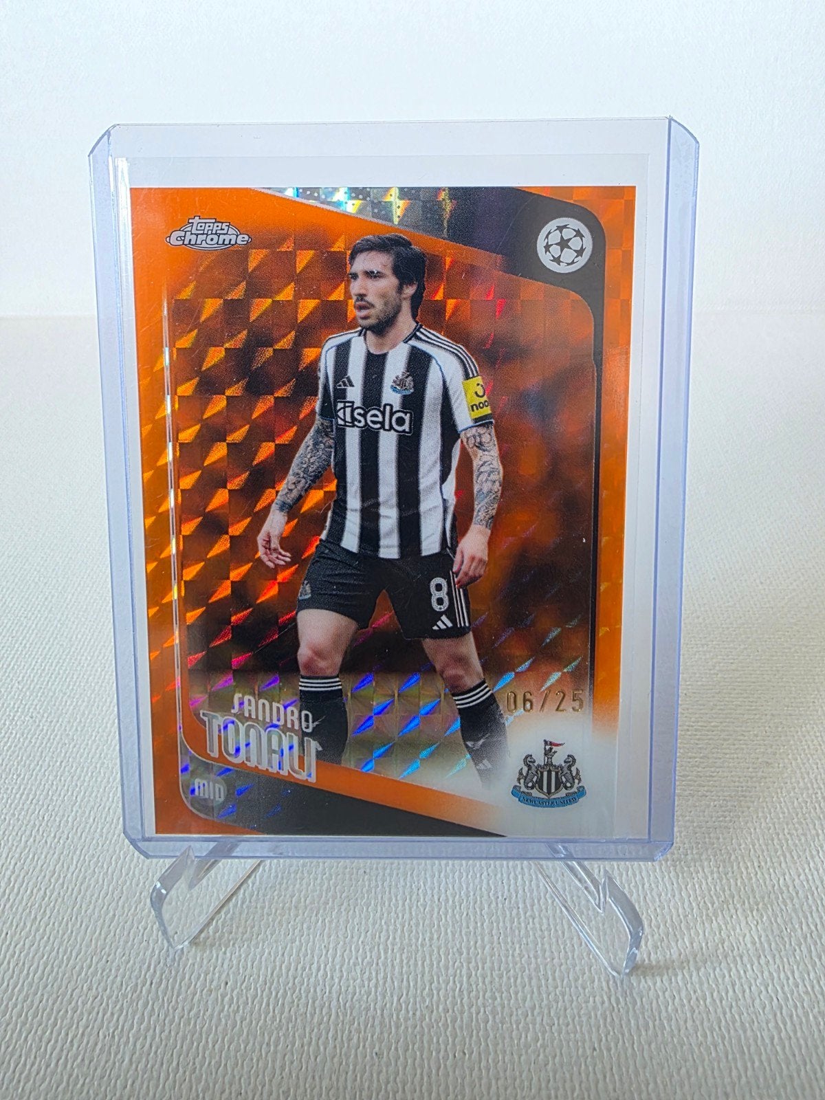 Sandro Tonali Topps Chrome Champions League Kaart 06/25, Ophalen of Verzenden, Zo goed als nieuw, Buitenlandse clubs, Spelerskaart