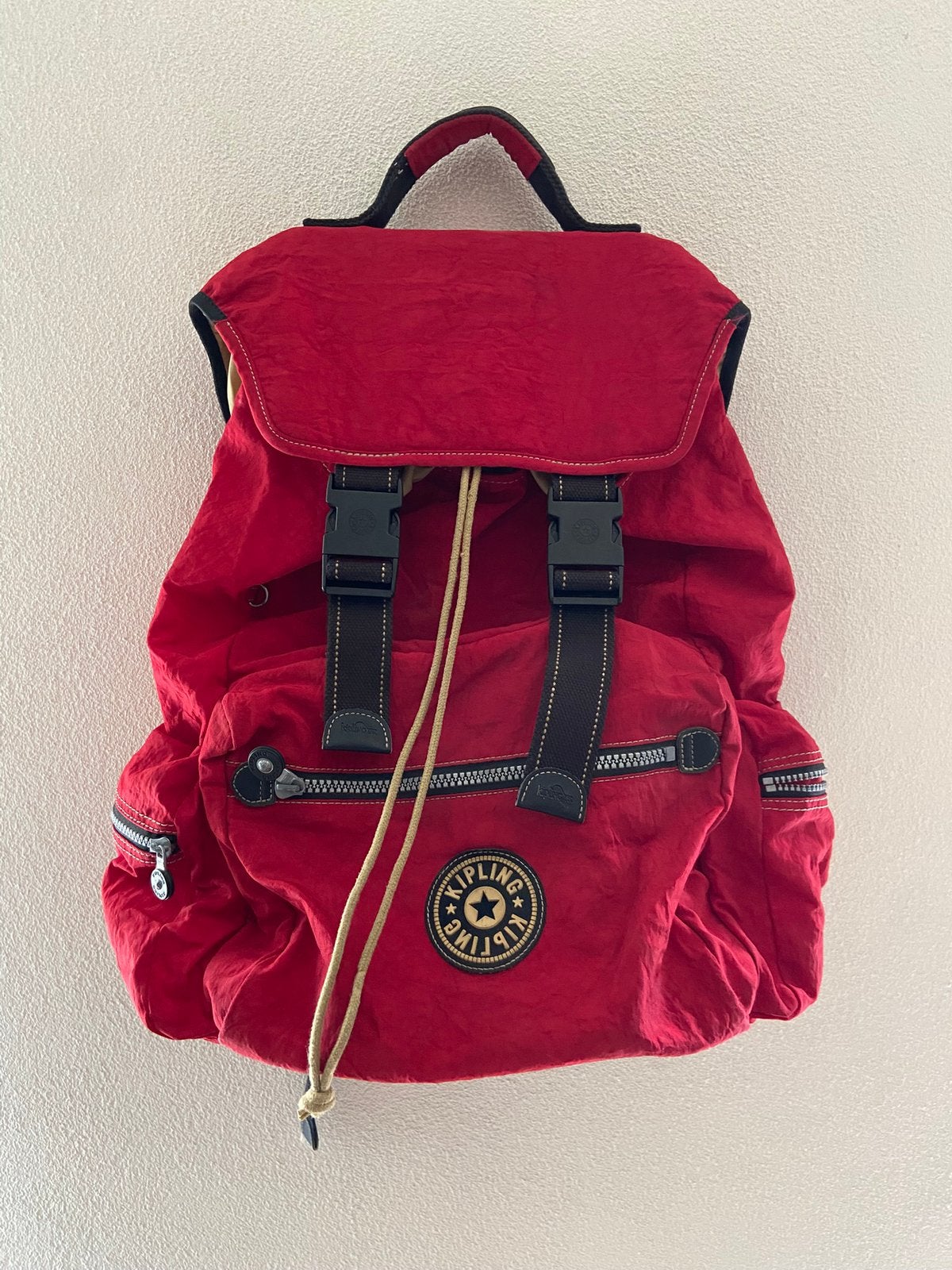 Kipling Rugzak, Sieraden, Tassen en Uiterlijk, Tassen | Schooltassen, 40 tot 50 cm, 40 tot 50 cm, Zo goed als nieuw, Rood