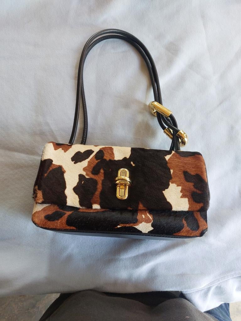 Mark Jacobs tasje met koeienprint, Sieraden, Tassen en Uiterlijk, Tassen | Damestassen, Ophalen of Verzenden, Nieuw, Bruin, Avondtasje