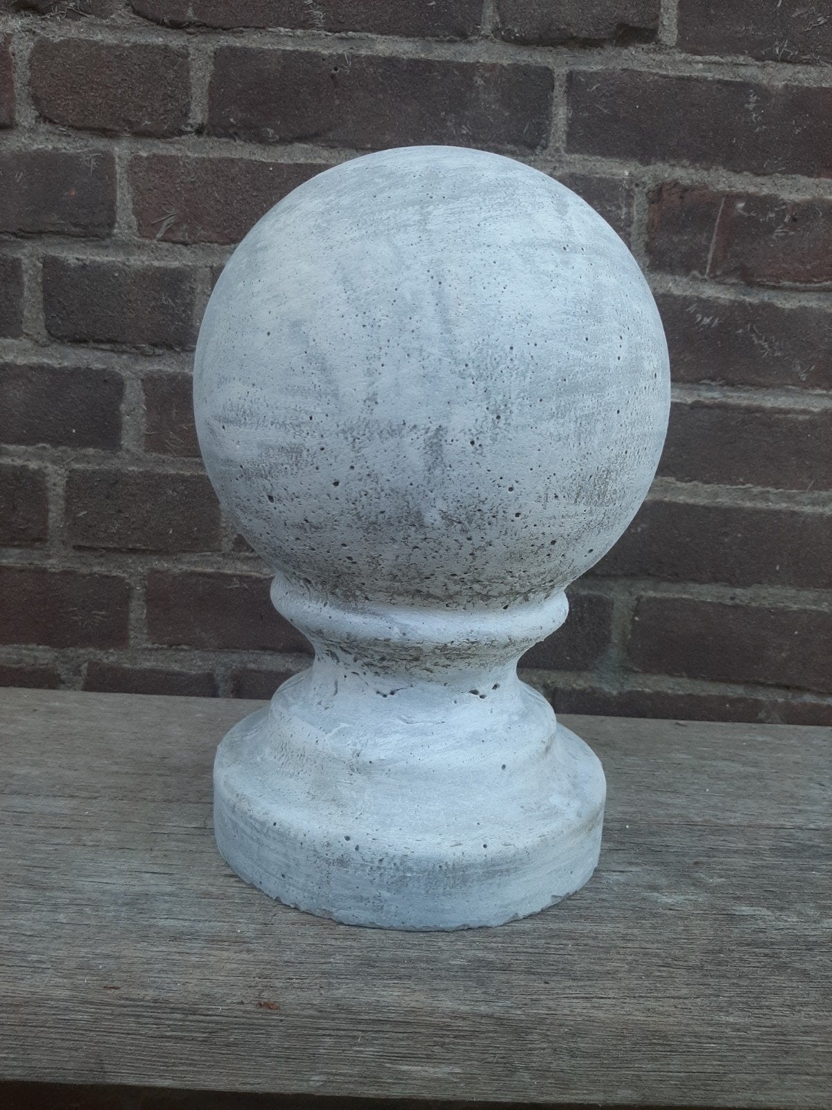 Betonnen paalkop bol paalornament finial tuinbeeld beton, Ophalen of Verzenden