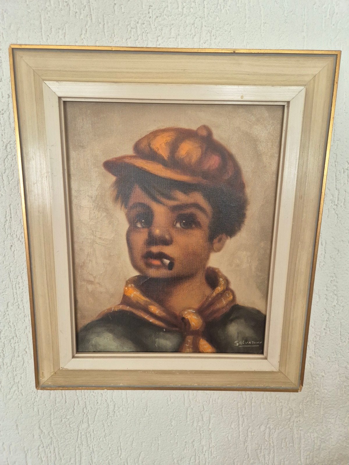 Prachtige Set van 3 Vintage Olieverfschilderijen – Corelli &, Ingelijst, Doek, Portret of Personen, Ophalen of Verzenden