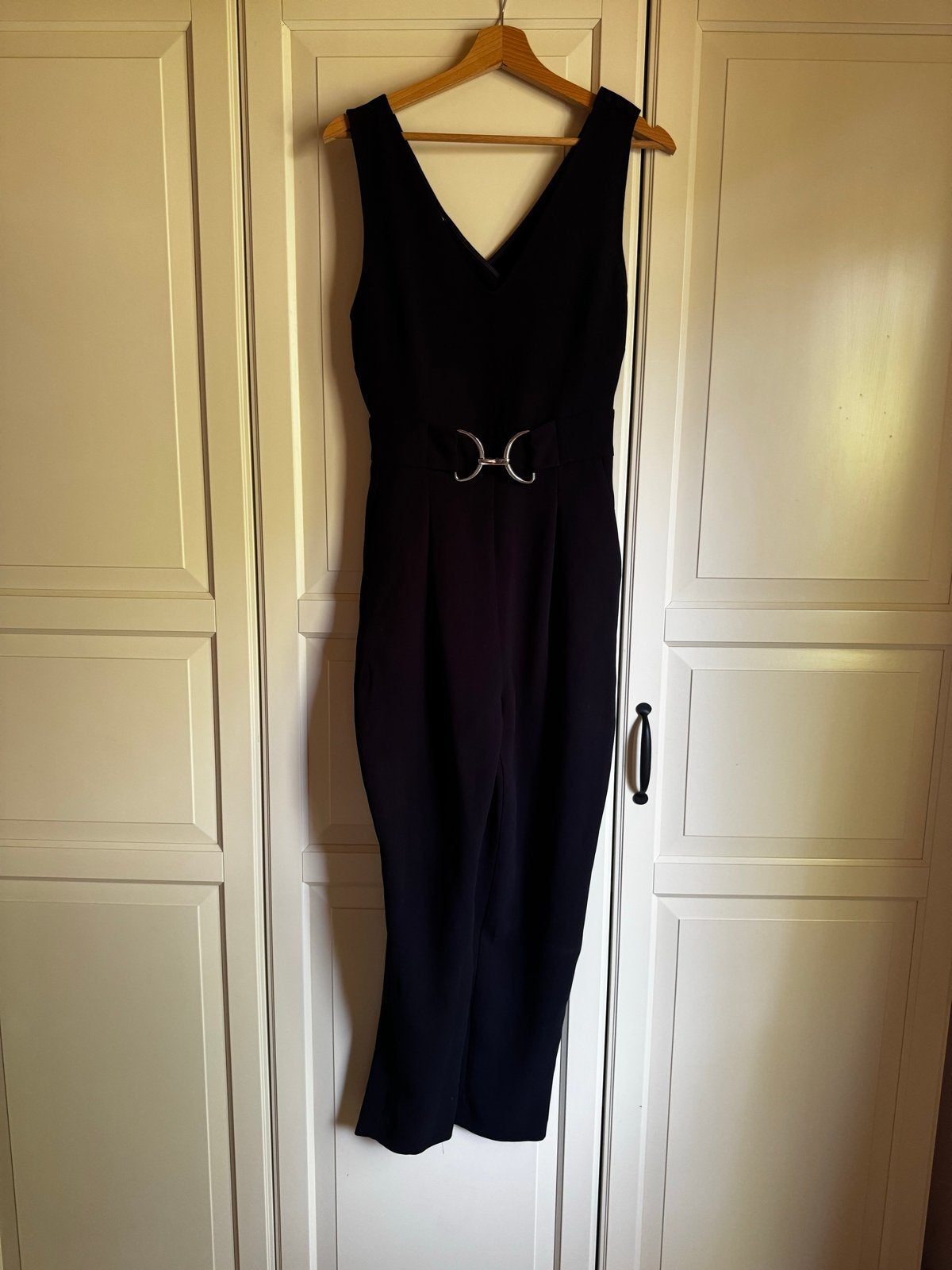 Mango donkerblauwe jumpsuit met gesp - Maat XS, Ophalen of Verzenden, Zo goed als nieuw, Maat 34 (XS) of kleiner, Zwart