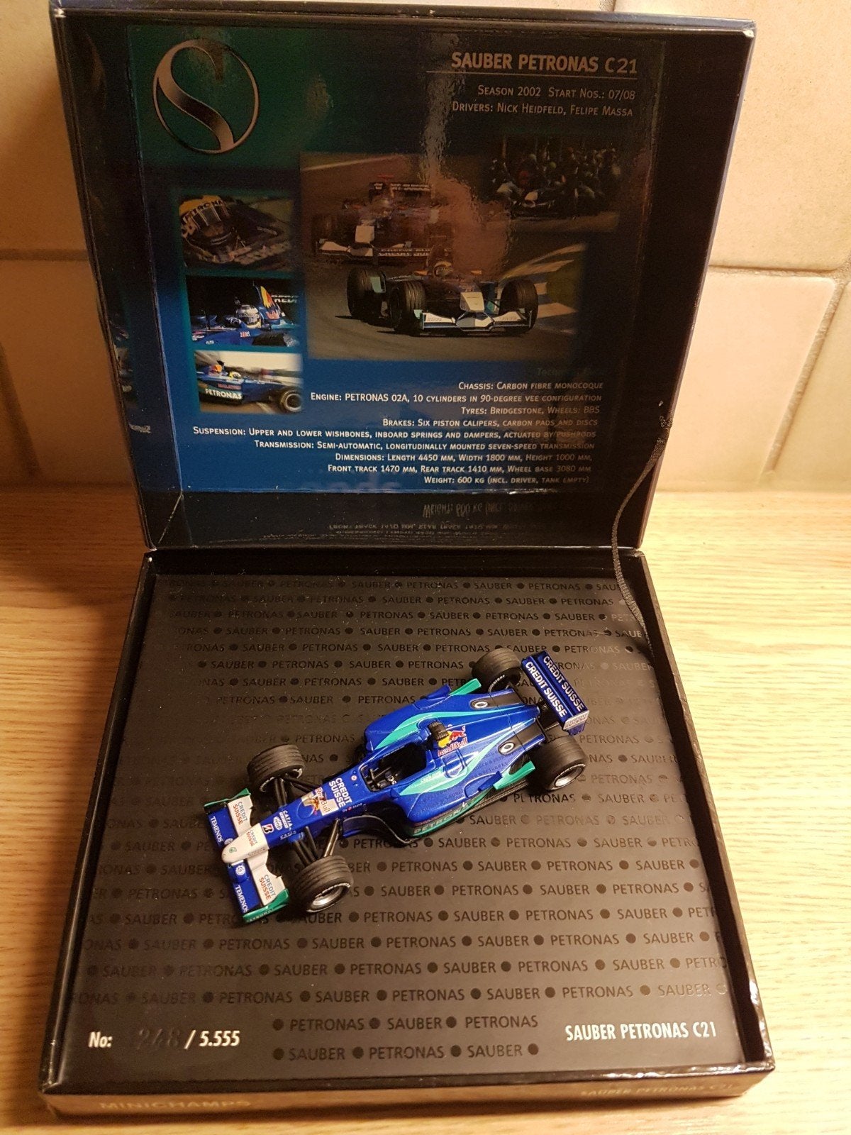F1 sauber Petronas c21 heidfeld massa 2002, Ophalen of Verzenden, Zo goed als nieuw, Auto, MiniChamps