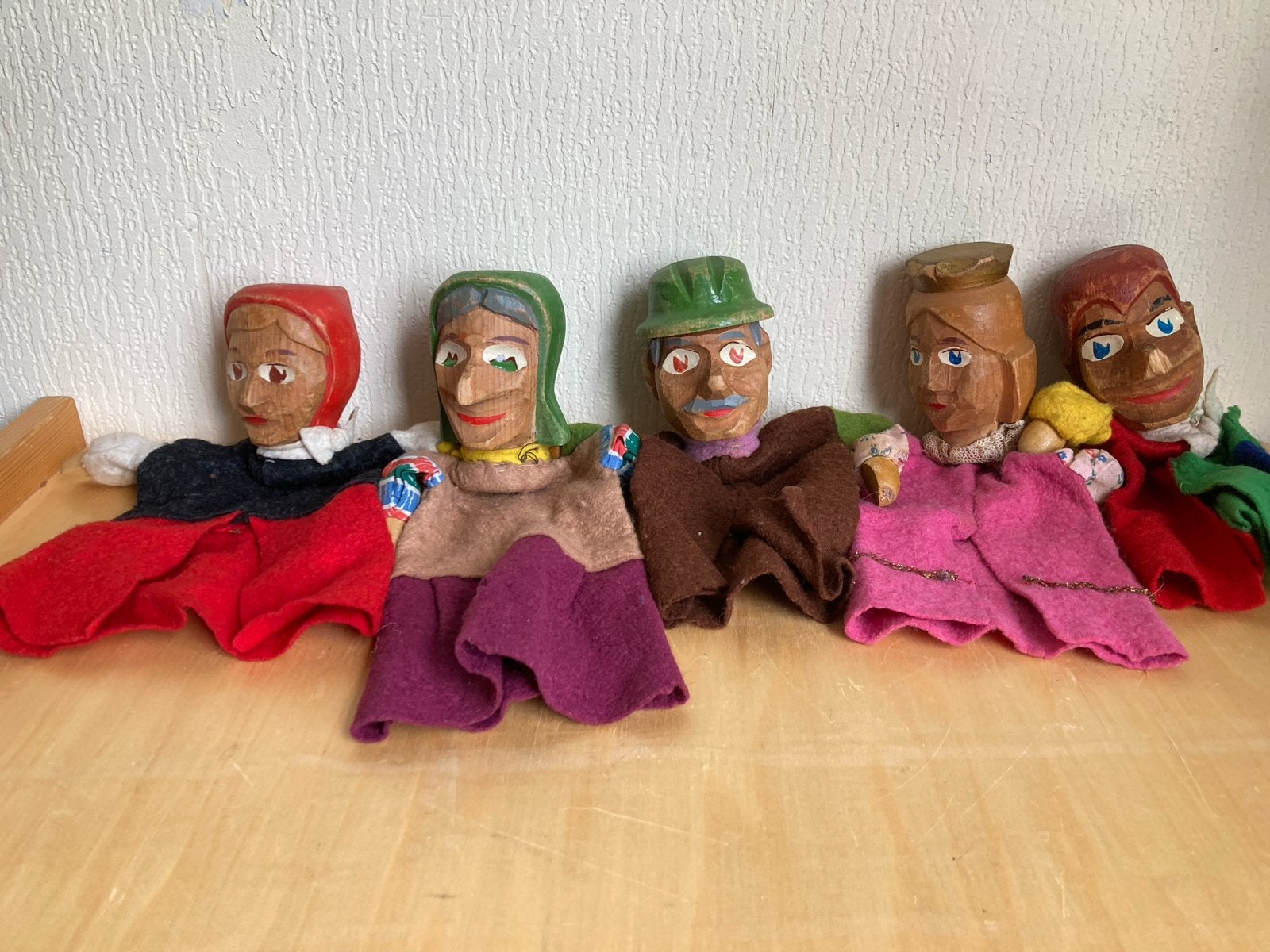 Houten poppenkastpoppen jaren '50 - Lotte Sievers Hahn stijl, Ophalen of Verzenden