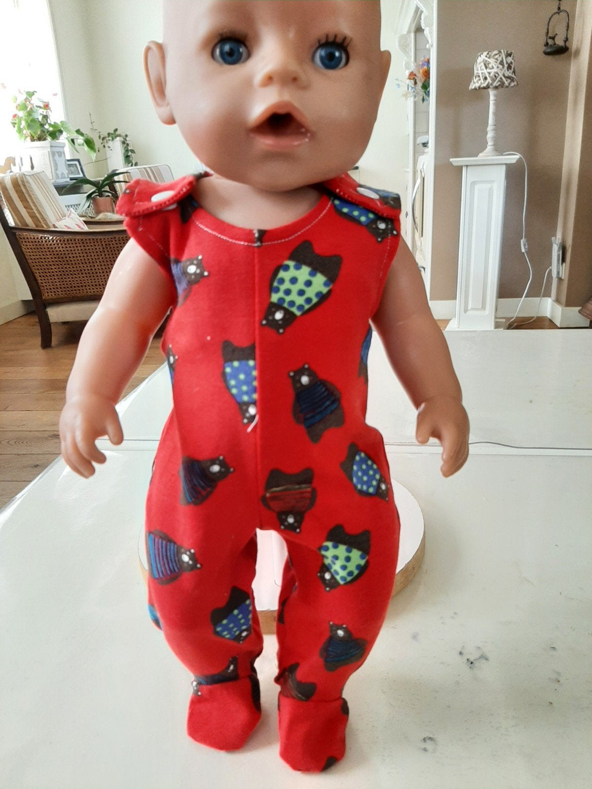 Rode beren pak baby born pop 43cm, Kinderen en Baby's, Ophalen of Verzenden, Nieuw, Jongetje of Meisje