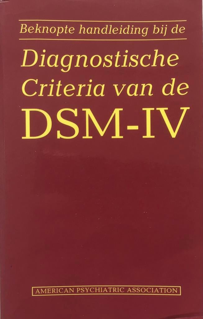 Beknopte handleiding bij de Diagnostische Criteria van de DS, Ophalen of Verzenden, Gelezen, Klinische psychologie
