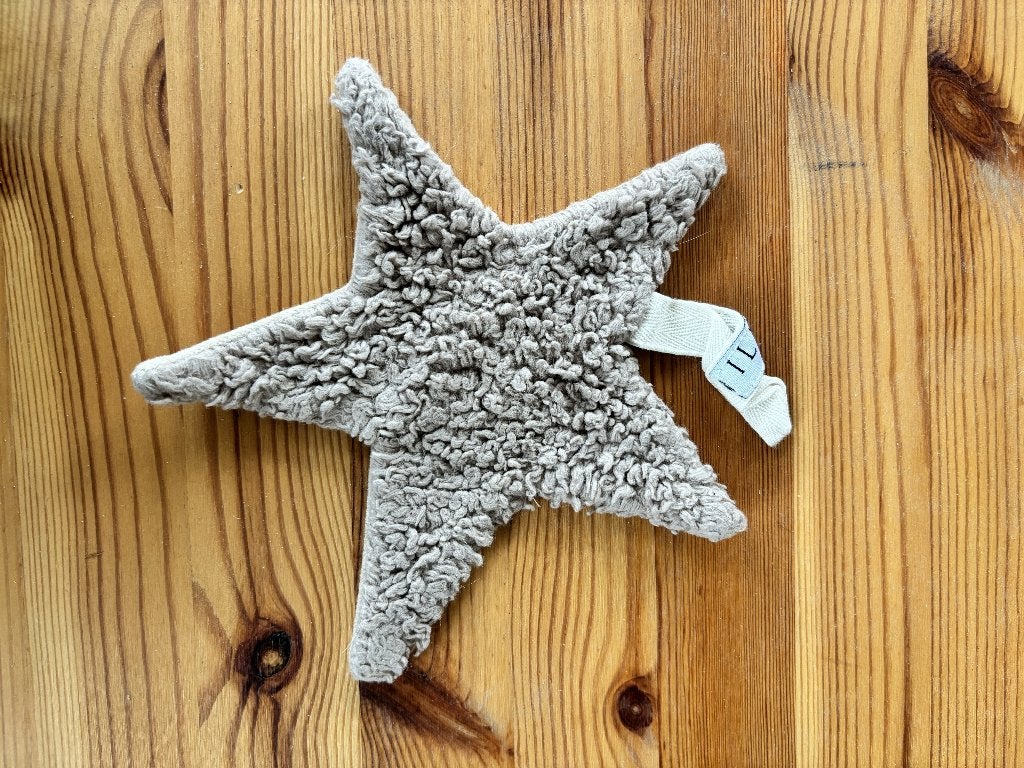 Zachte teddy knuffelster – beige/grijs babyspeelgoed, Ophalen of Verzenden, Zo goed als nieuw, Overige typen