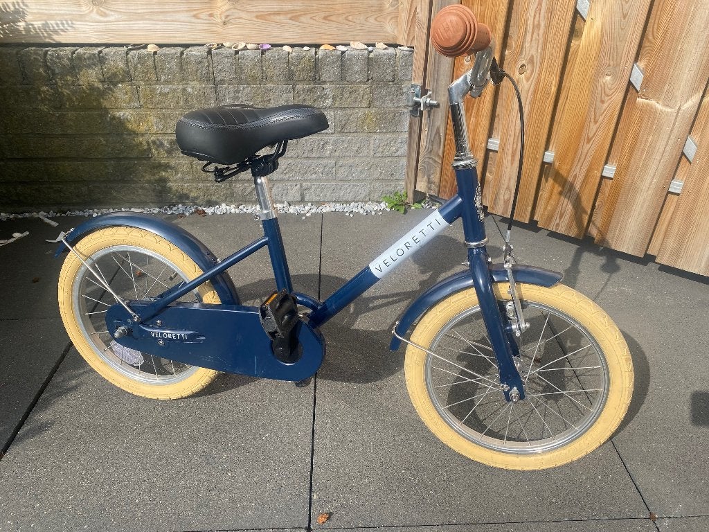 Veloretti Maxi Kinderfiets 16 inch - Blauw - Kids 3-6 jaar, Ophalen, Terugtraprem, Veloretti, 16 tot 20 inch