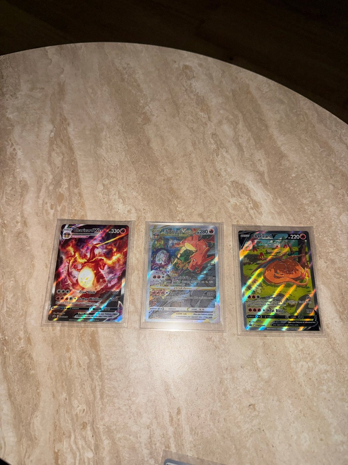Pokémon Charizard V VMAX VSTAR SWSH260 SWSH261 SWSH262 Trio, Ophalen, Zo goed als nieuw, Meerdere kaarten, Foil