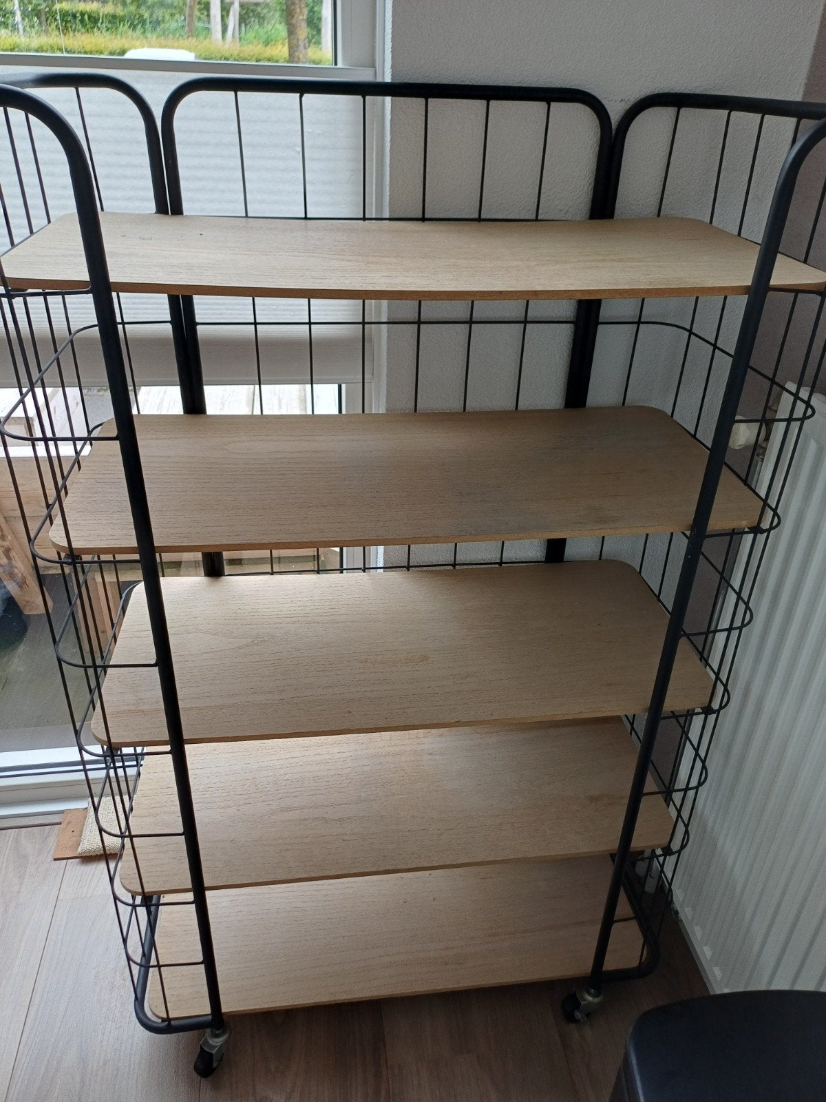 Bakkerskast, metalen rek met houten planken (86x40x133 cm), Ophalen, Gebruikt