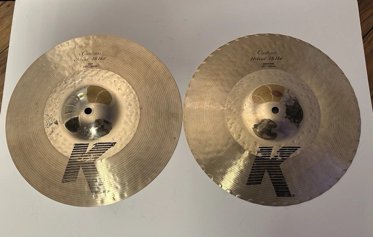 Zildjian k custom hybrid 13 (1/2) hihat, Ophalen of Verzenden, Zo goed als nieuw, Drums of Percussie