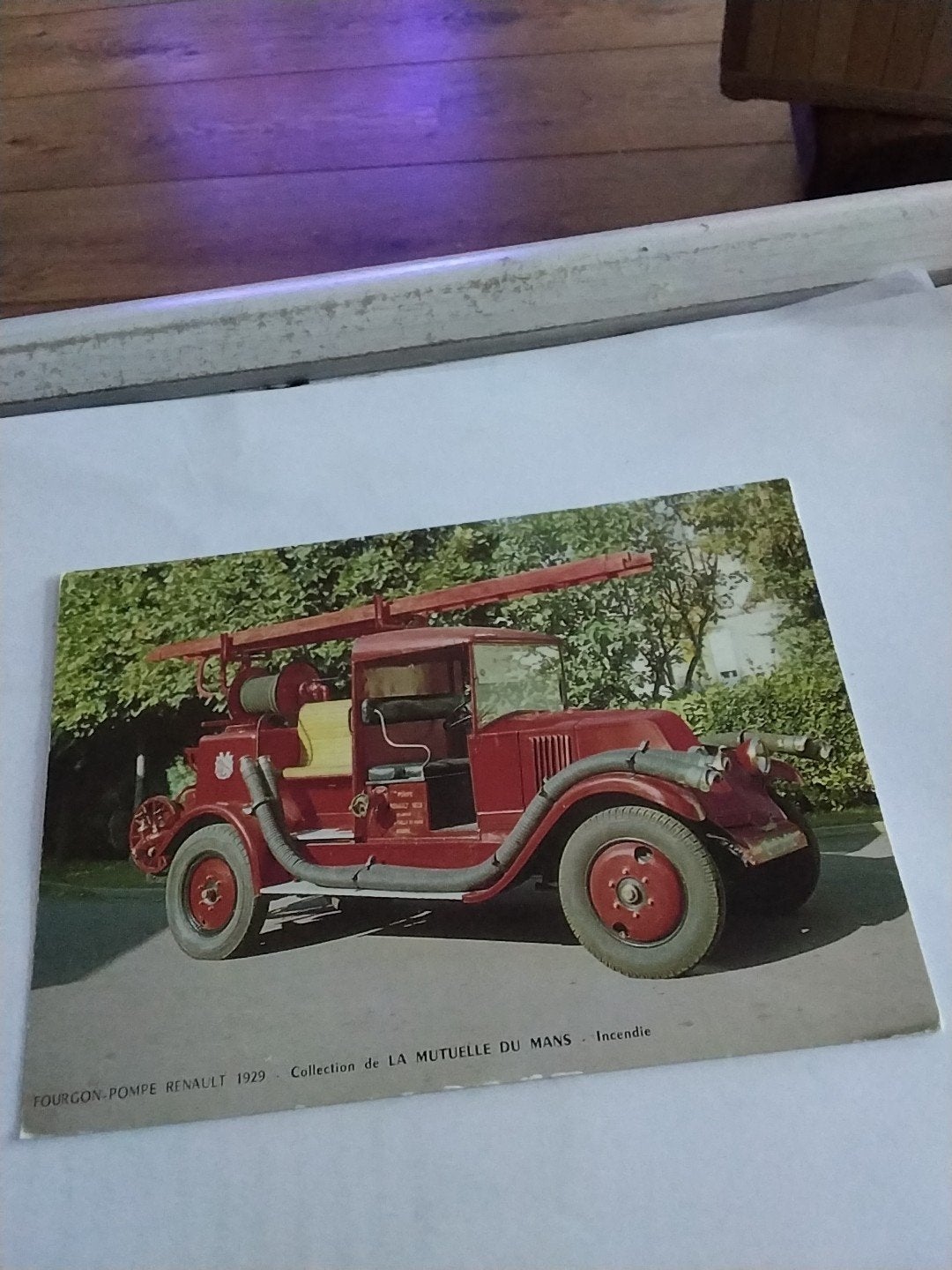 Oude Franse Ansichtkaart - Brandweerwagen Renault 1929, Ophalen of Verzenden, 1920 tot 1940, Gelopen