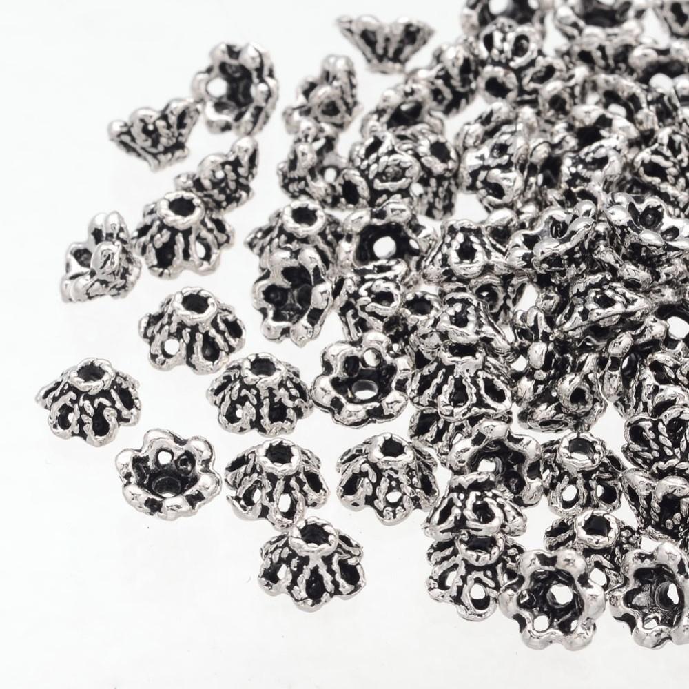 SALE: 100 stuks zilverkleurige beadcaps, Kraal, Verzenden, SINO-SEAR GmbH, Feuerbachstrasse11, Potsdam, Germany