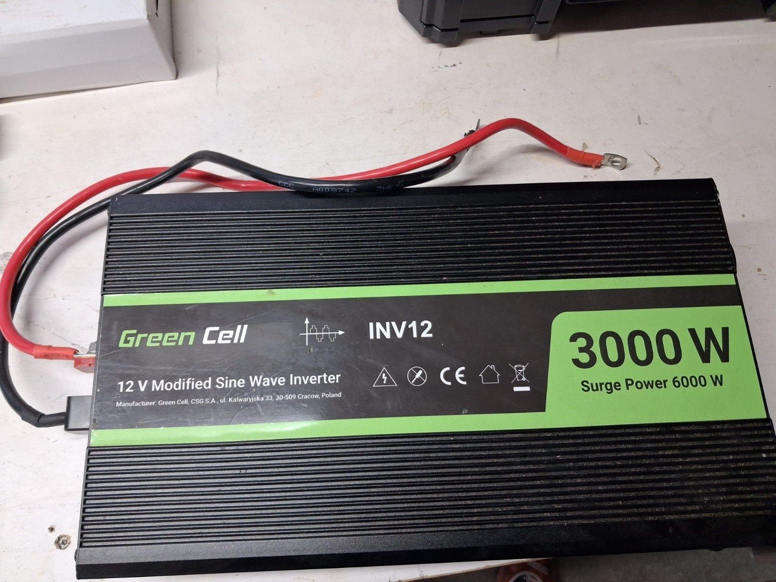 Green Cell Omvormer 3000W (Piek 6000W) 12V Modified Sinus, Ophalen of Verzenden