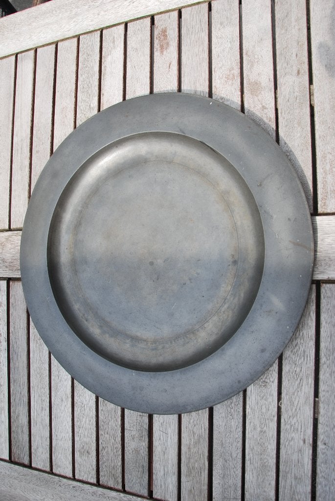 Tinnen bord 18e eeuw Engels Groot formaat, Antiek en Kunst, Antiek | Tin, Verzenden