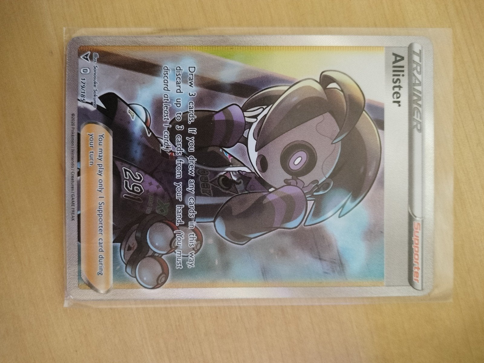 Pokémon TCG: Allister Trainer Kaart (179/189), Ophalen of Verzenden, Zo goed als nieuw, Losse kaart