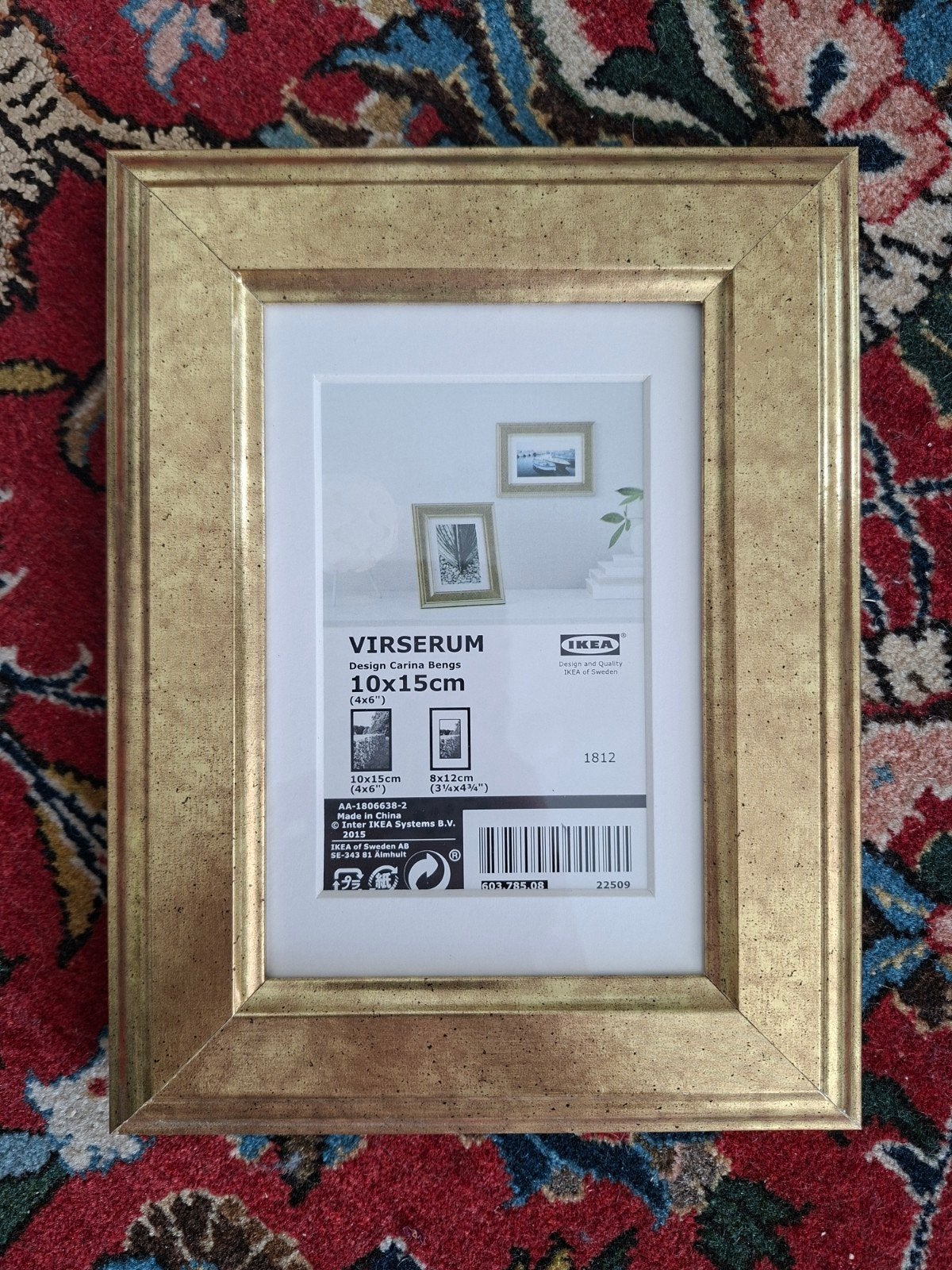 Ikea Virserum | Gouden fotolijst | 10x15, Met ophangsysteem, Ophalen of Verzenden, Zo goed als nieuw, Fotolijst