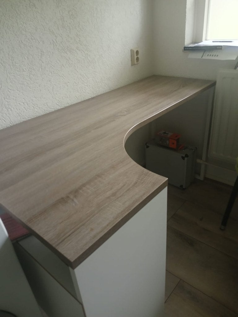 Te koop aangeboden, Huis en Inrichting, Bureaus, Ophalen, Hout, Bruin, 148 cm