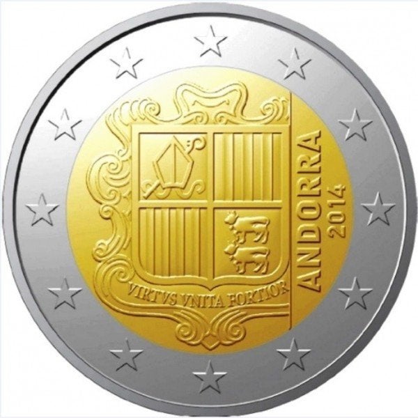 2 Euro Andorra 2014 UNC - Reguliere Munt, Verzenden, Overige landen, 2 euro, Losse munt