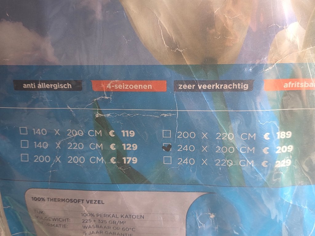 4 seizoenen dekbed, Wit, Tweepersoons, Ophalen of Verzenden, Deken of Dekbed
