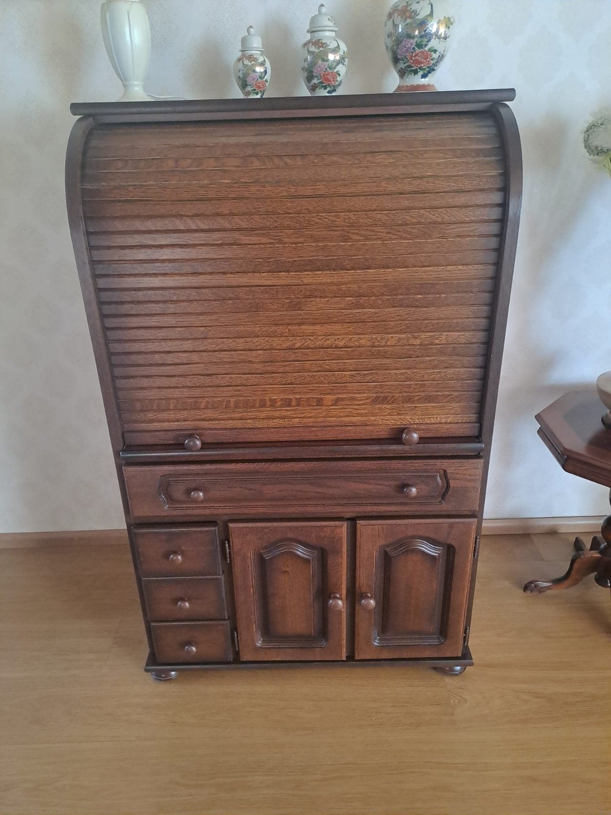 Antiek rolluikbureau / secretaire van eikenhout, Ophalen