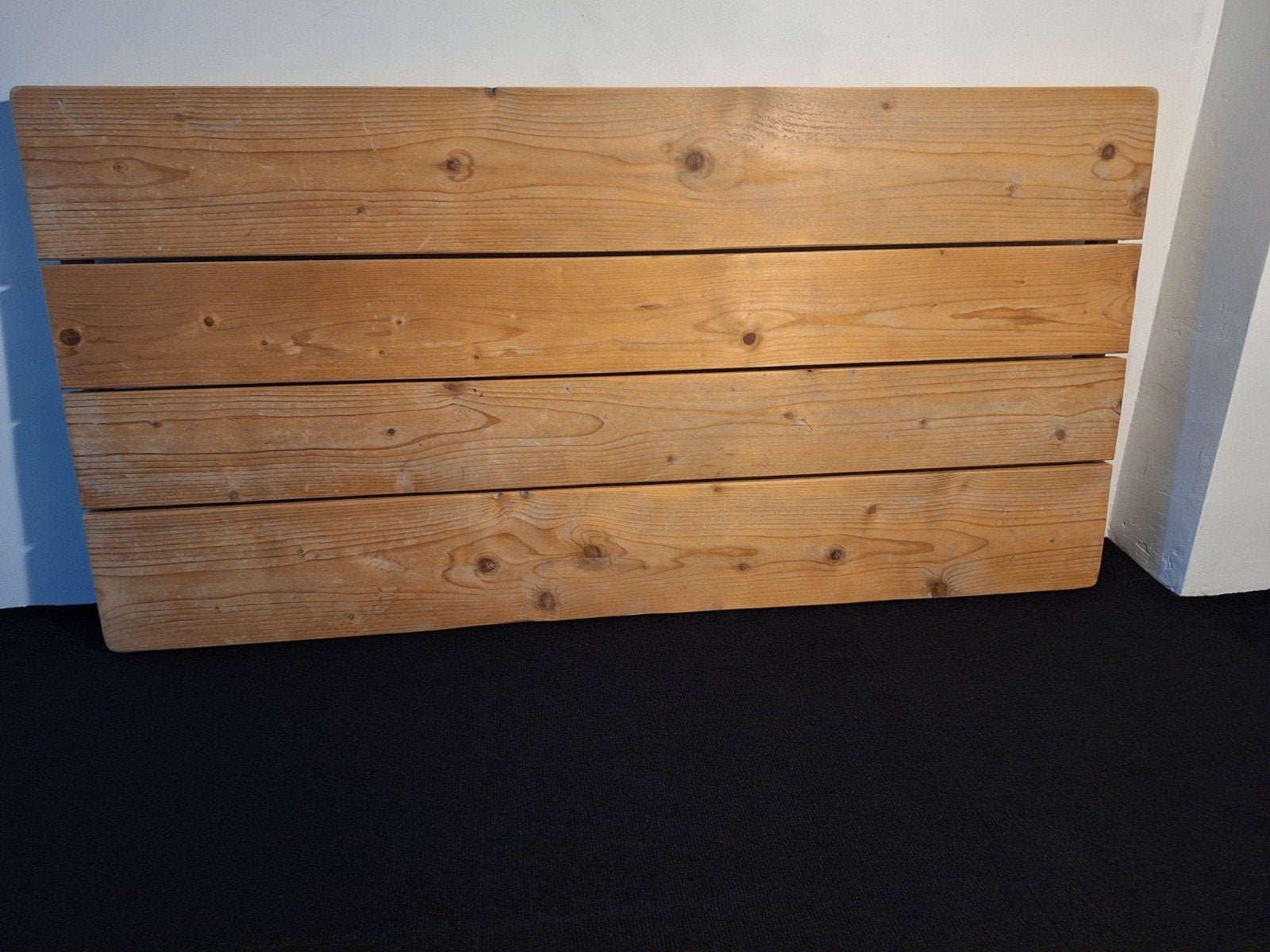 Prachtig steigerhouten bureaublad voor op schragen, Huis en Inrichting, Ophalen, 72 cm, Hout, Bruin