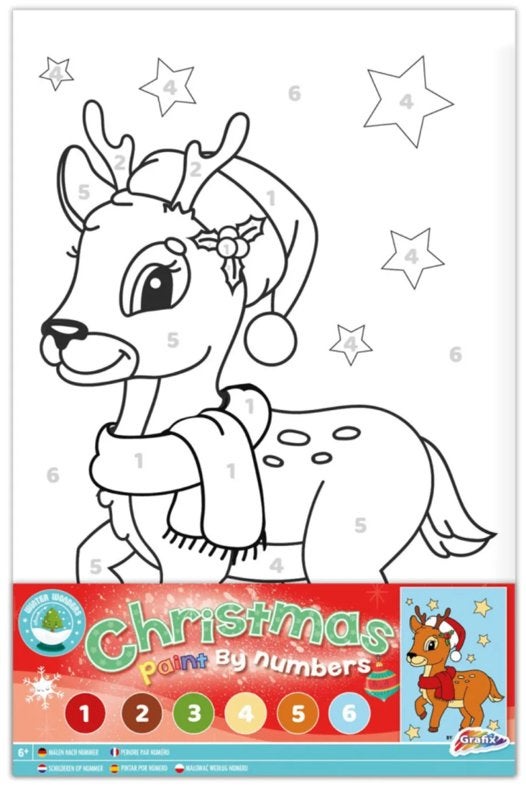 Grafix schilderen op nummer 19 x 29,5 cm Christmas Rendier, ., Nieuw, Schilderen op nummer, Ophalen of Verzenden