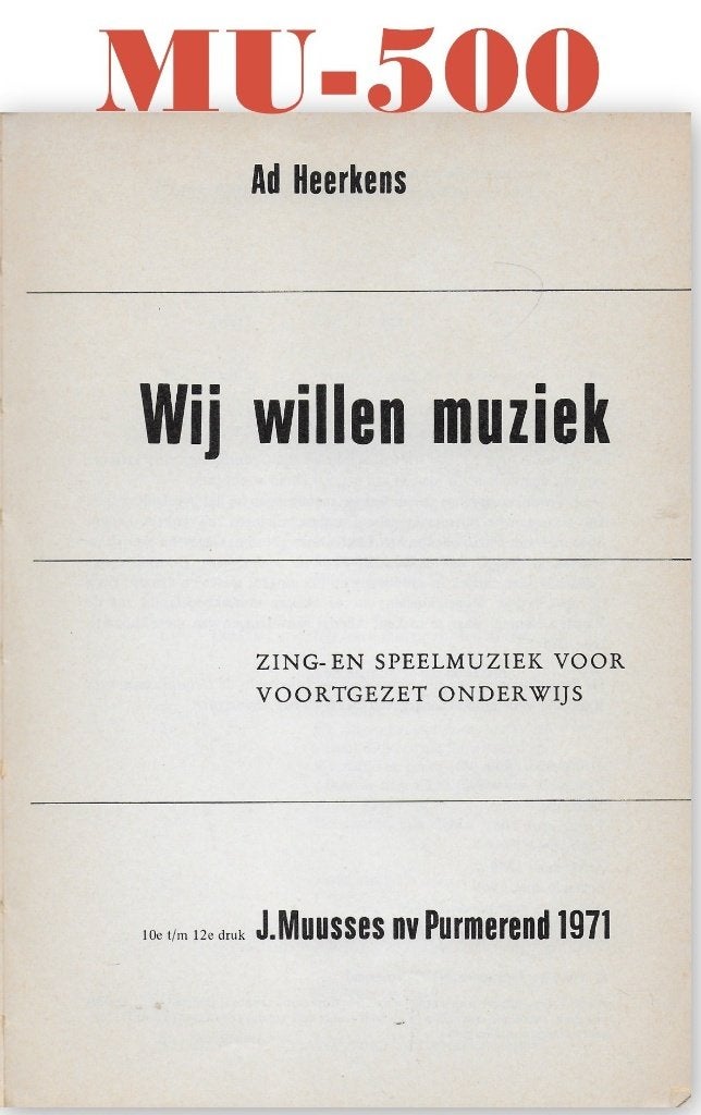 Mu500 bladmuziek wij willen muziek, Gebruikt, Verzenden, Klassiek, Overige instrumenten