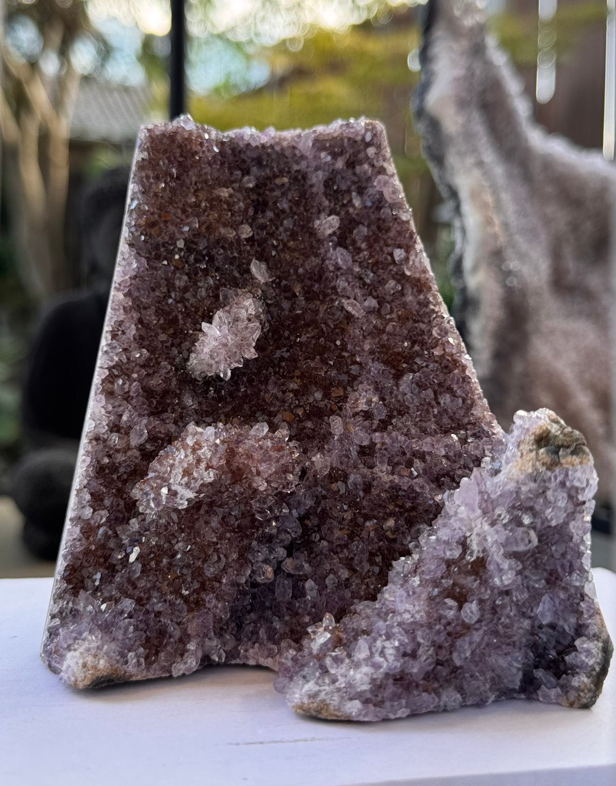 Amethist Geode Cut Base Uruguay 854GR. Bijzonder, Ophalen, Mineraal