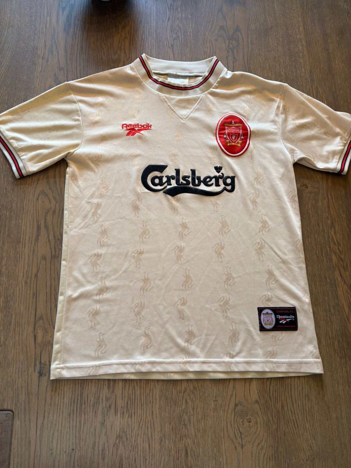 Liverpool uitshirt 1996/1997 maat M, Sport en Fitness, Voetbal, Maat M, Ophalen of Verzenden, Zo goed als nieuw, Shirt