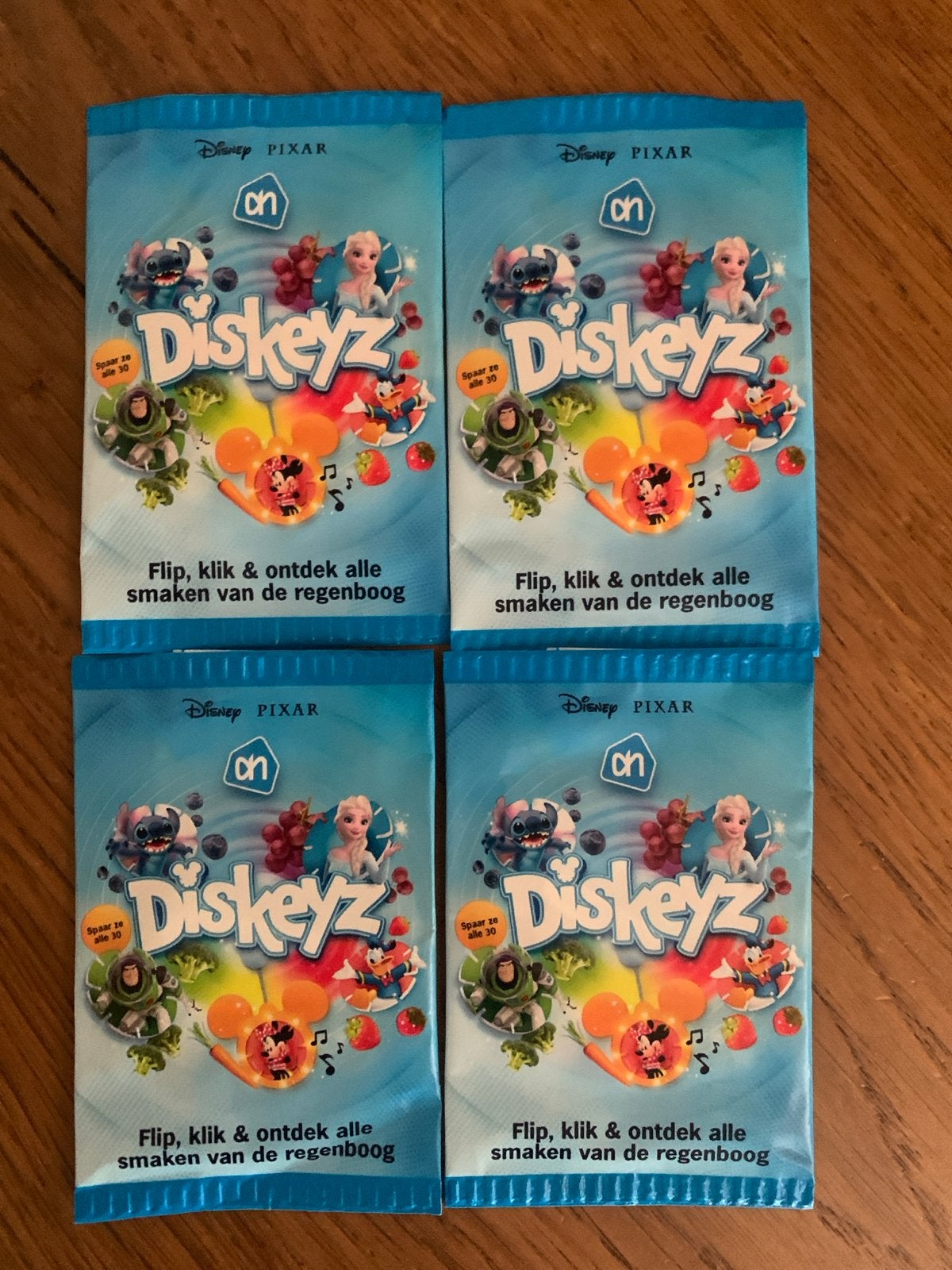 4x Disney Pixar AH Diskeyz - Nieuw in verpakking, Verzamelen, Albert Heijn, Ophalen of Verzenden