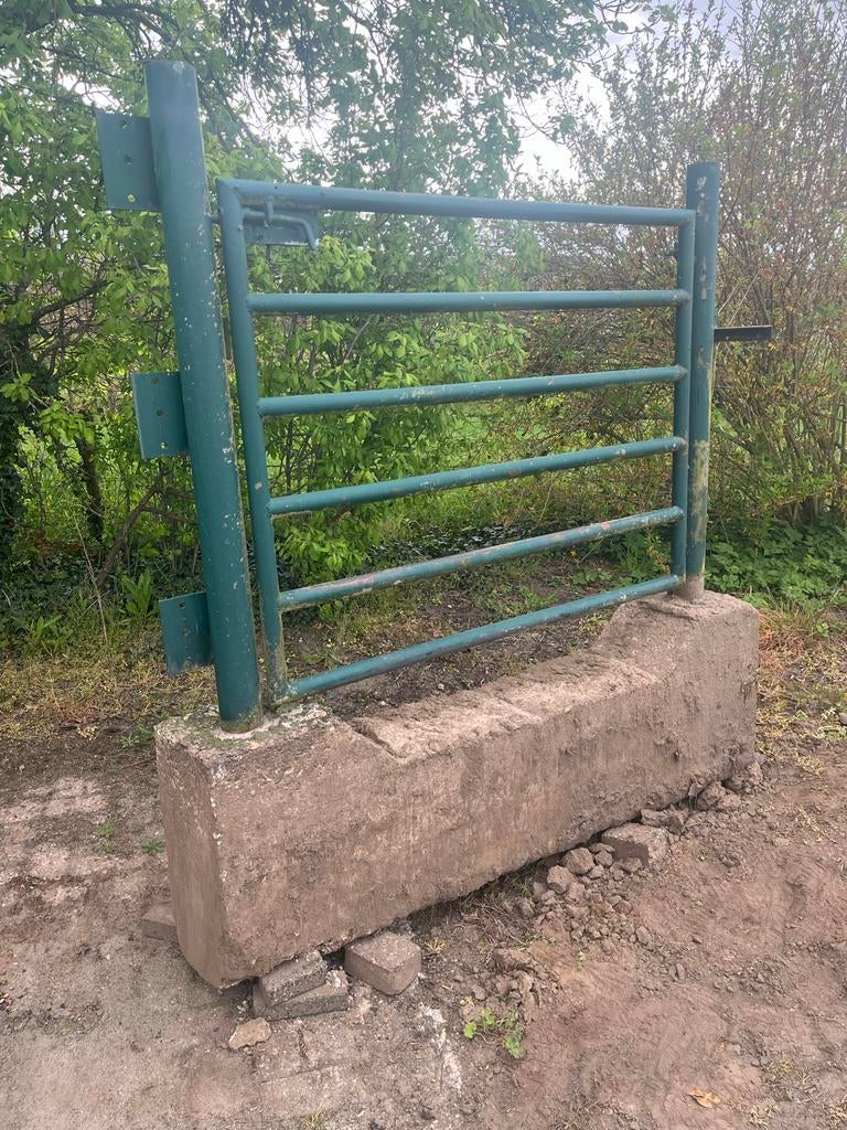 Gegalvaniseerd stevig loophek., Tuin en Terras, Ophalen, Met poort, Gebruikt, Tuinhek