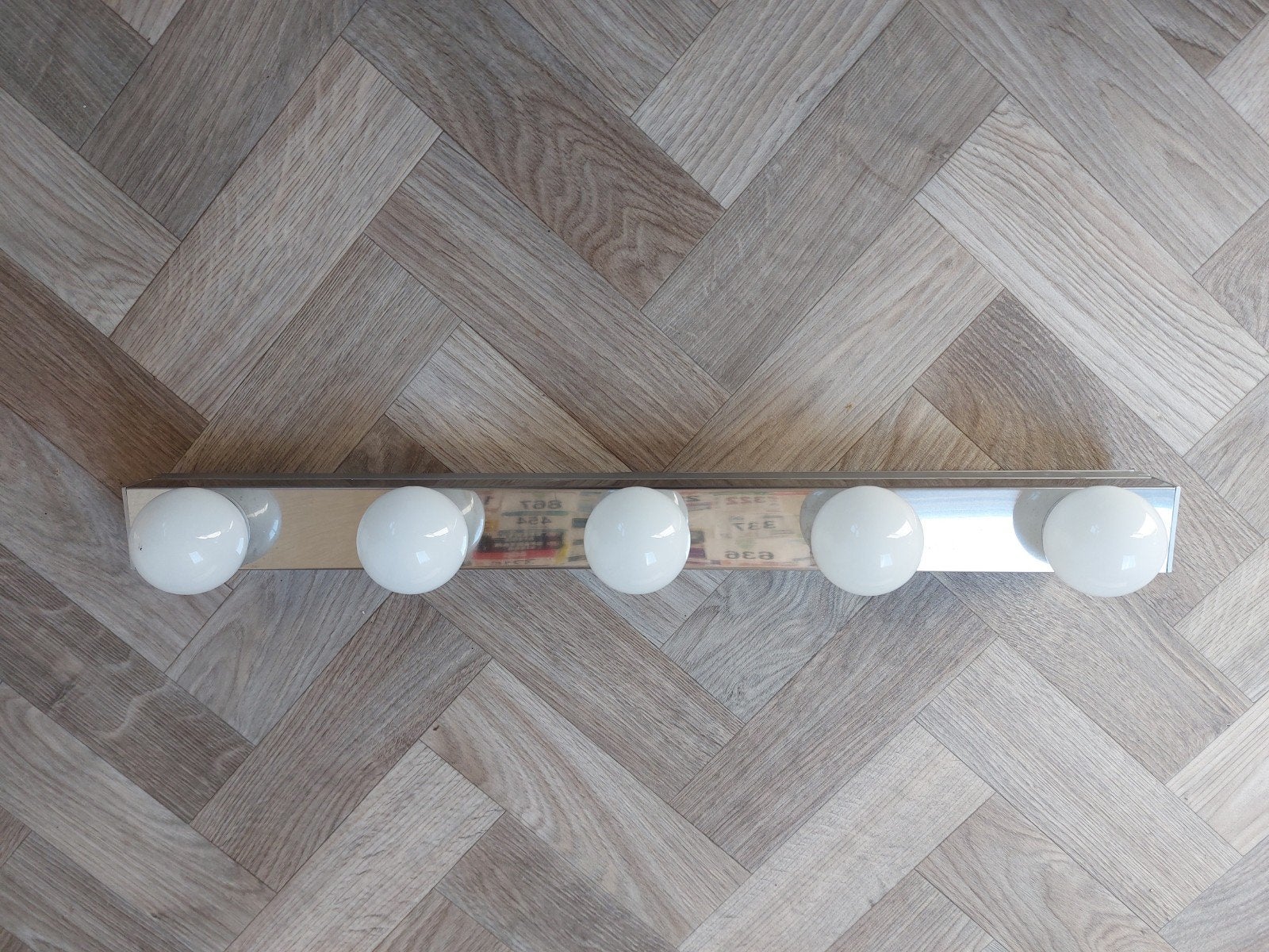 Stijlvolle badkamerlamp met 5 LED-bollen - Zilverkleurig, Gebruikt, Zilver, Modern, Ophalen