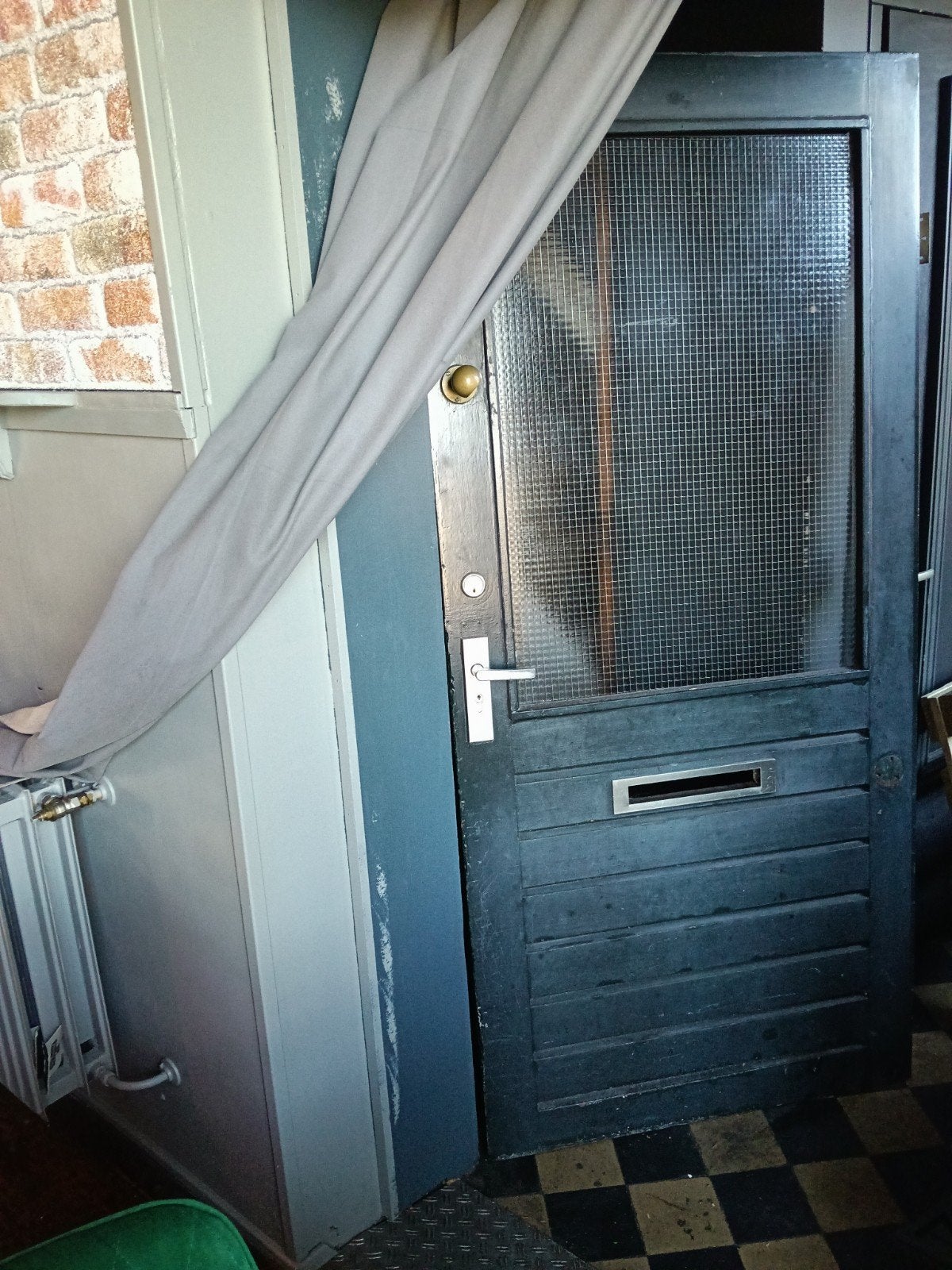 Buitendeur 92x201 cm met glas en brievenbusopening, Doe-het-zelf en Verbouw, Ophalen, Gebruikt, 80 tot 100 cm, Buitendeur