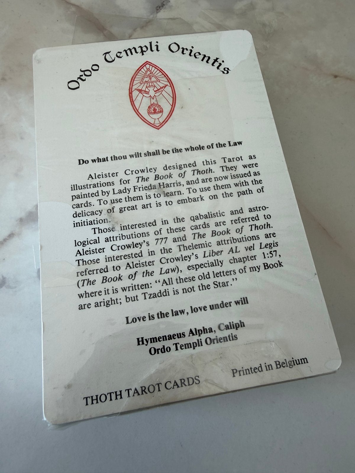 Thoth Tarot Kaarten - Aleister Crowley, Ophalen of Verzenden, Zo goed als nieuw, Tarot of Kaarten leggen, Overige typen