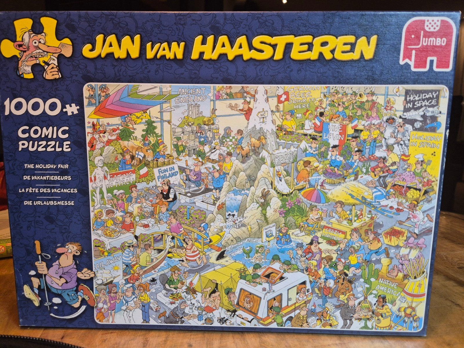 Jan van Haasteren puzzel 1000 stukjes 'de vakantiebeurs', Ophalen of Verzenden, 500 t/m 1500 stukjes, Zo goed als nieuw, Legpuzzel