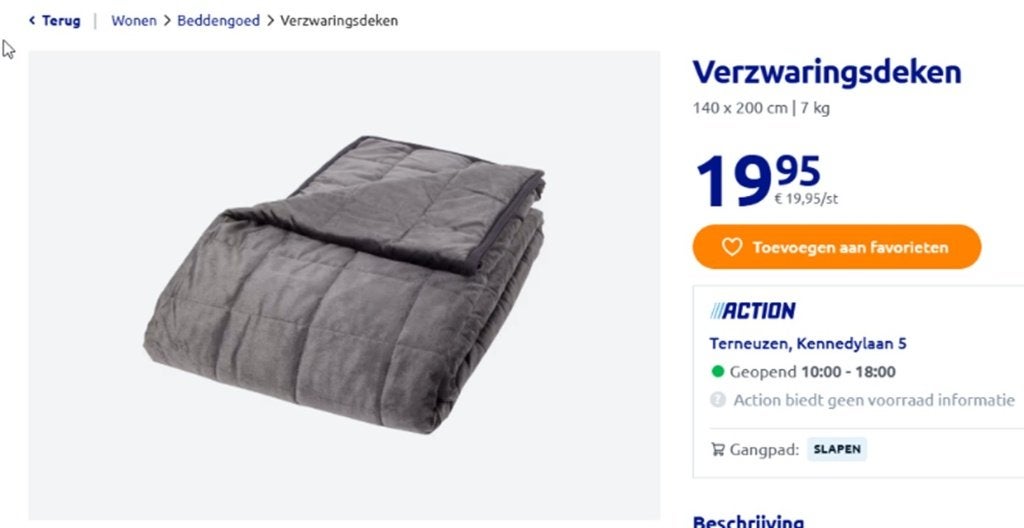 verzwaringsdeken, Ophalen, Zo goed als nieuw, Overige typen