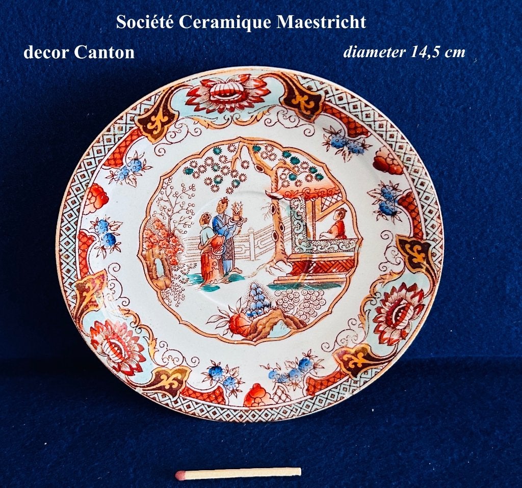 Société Ceramique Maestricht Canton Bord Ø 14,5 cm vintage, Ophalen
