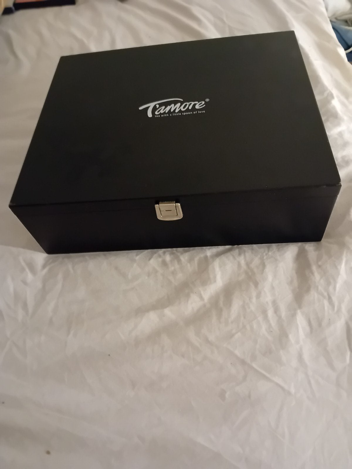 Zwarte Tamore theedoos met 10 vakken, Overige materialen, Minder dan 50 cm, Minder dan 50 cm, Ophalen of Verzenden