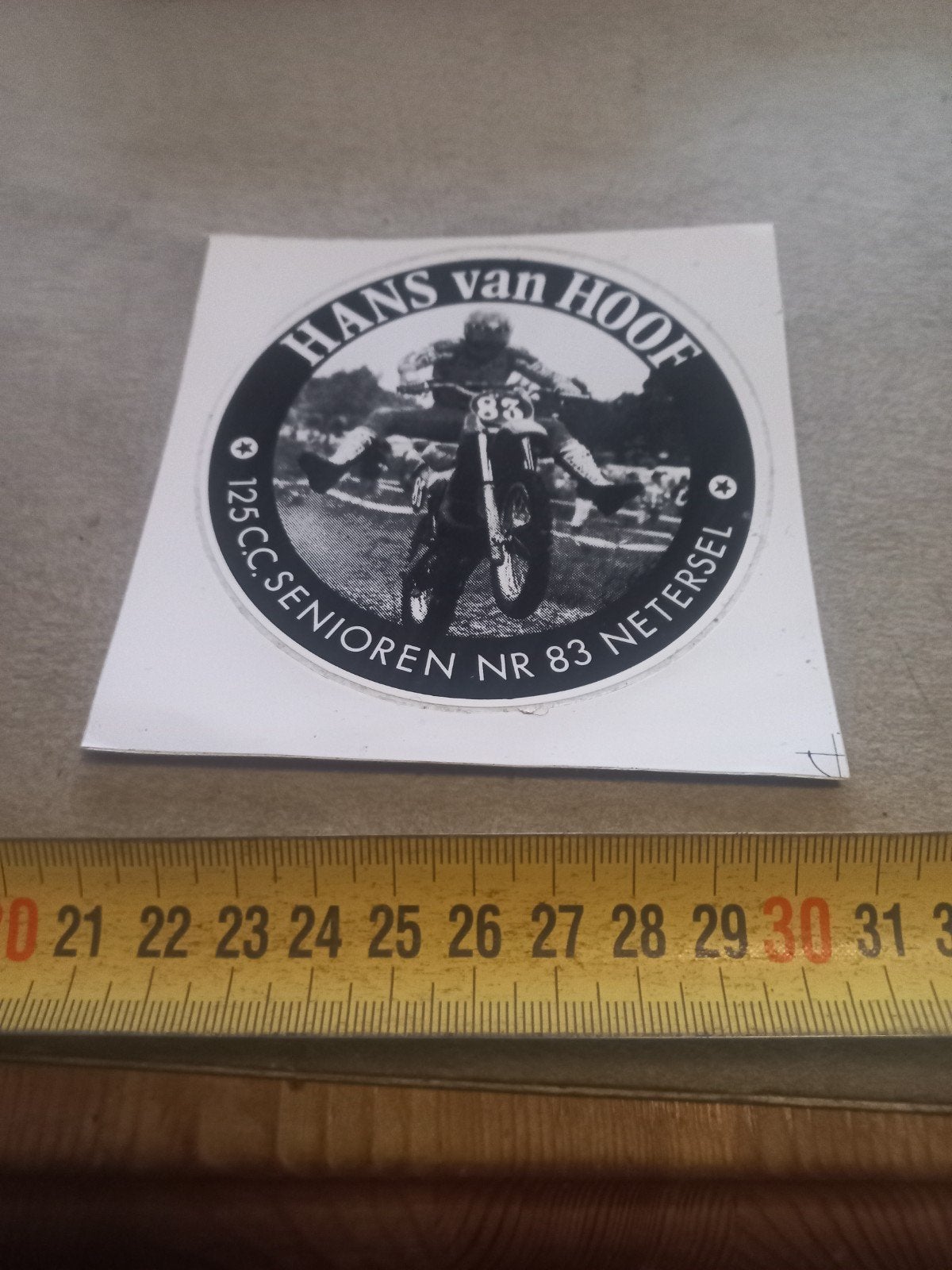 Hans van Hoof 125cc Senioren Nr 83 Netersel Sticker, Verzamelen, Ophalen of Verzenden, Zo goed als nieuw, Sport