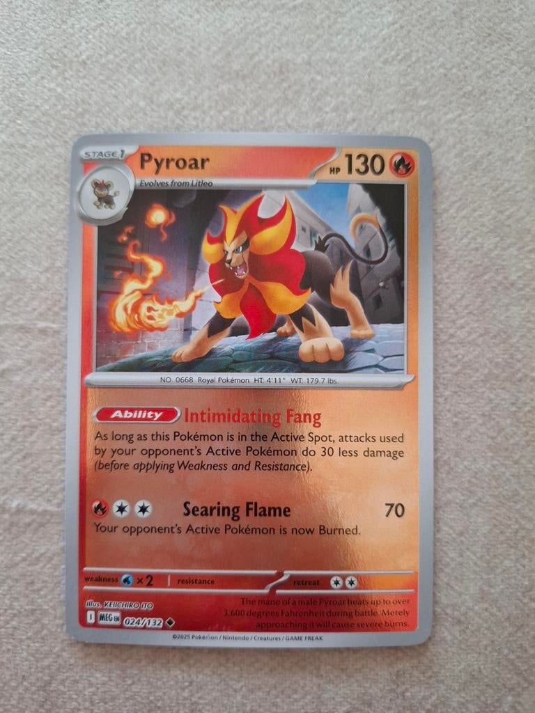Pyroar 024/132 Mega Evolution, Ophalen of Verzenden, Zo goed als nieuw