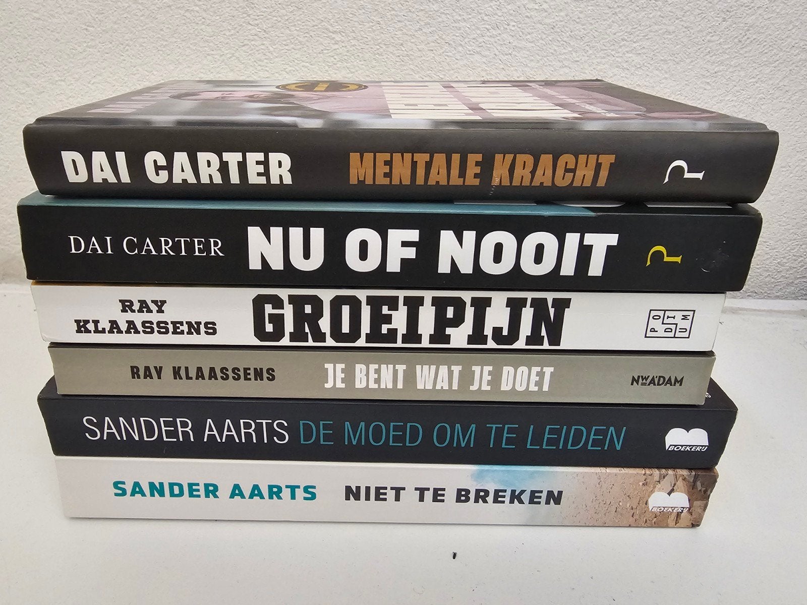 Boekenpakket: Mentale Kracht, Nu of Nooit, Groeipijn en meer, Ophalen of Verzenden, Gelezen, Dai Carter, Ray Klaassens, Sander Aarts