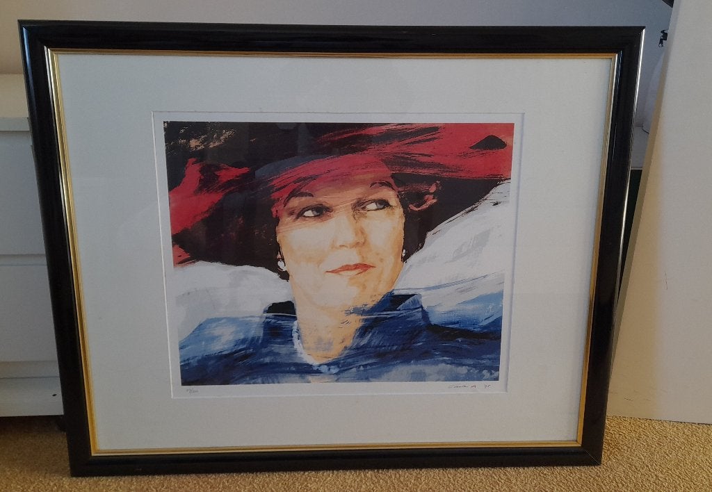 Genummerde zeefdruk portret Beatrix van Carla Rodenburg, Antiek en Kunst, Ophalen, Zeefdruk, Gelimiteerde oplage, Overige materialen