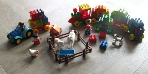 lego duplo tractor (10615) + nummertrein (10558) + diertjes, Gebruikt, Ophalen of Verzenden, Compleet, Duplo